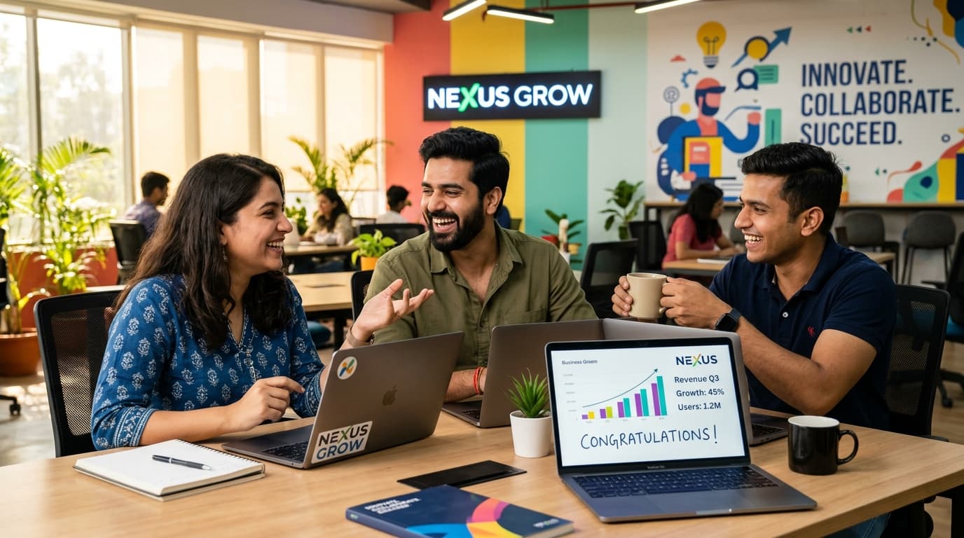 A team working together around a table